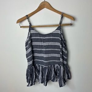 Old Navy summer, striped spaghetti strap, peplum top, sz M